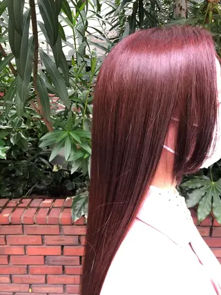 ロング ブリーチなしダブル カラー縮毛矯正 下野のヘアスタイル