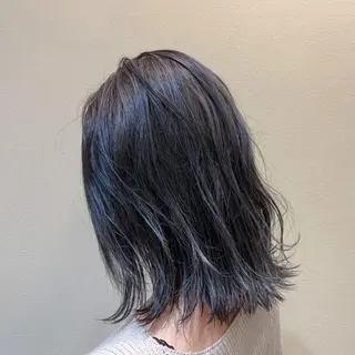 ミディアム カラー ヘアアレンジ キッズ ネイル マツエク・マツパ 切りっぱなしヘアボブ ミディアムヘアRYOのヘアスタイル