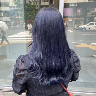 セミロング カラー ヘアアレンジ 🦋重くない暗髪🦋 Hana🦋のヘアスタイル