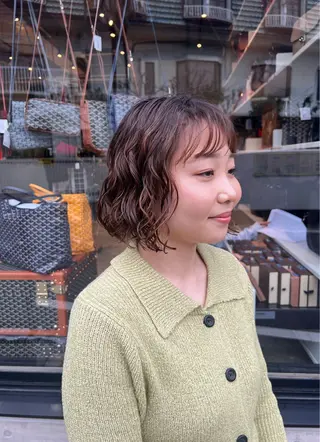 ミディアム 🌿朝5分でお洒落 パーマスタイル🌿のヘアスタイル