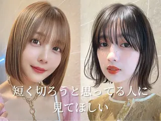 ショート じょー／ボブ カット/白髪ぼかしのヘアスタイル
