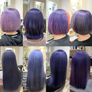 セミロング カラー 🌈派手髪ハイトーン 🌈鈴木亮太🌈のヘアスタイル