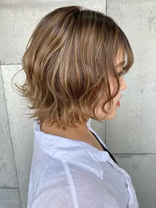 ミディアム カラー ヘアアレンジ 東 寛道のヘアスタイル