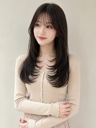 セミロング モテ髪‎🫧赤み消し カラー表参道きょうこのヘアスタイル