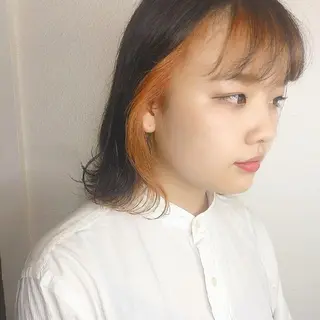 ミディアム カラー ヘアアレンジ 竹内啓太 ボブのヘアスタイル