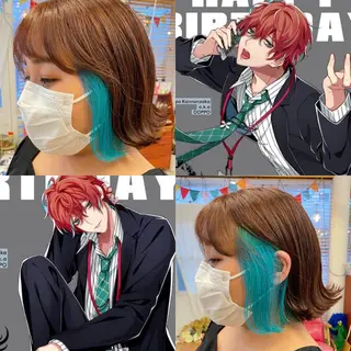 ショート カラー インナーカラー 推し ブリーチ  髪質改善のヘアスタイル