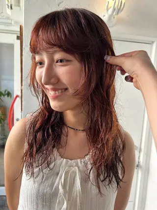 ロング カラー maho/垢抜け カラーパーマメイクのヘアスタイル