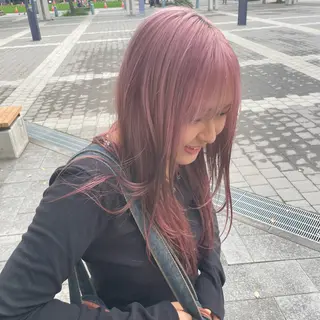 ロング カラー ⭐️韓国ブリーチ 顔周りカット⭐️のヘアスタイル