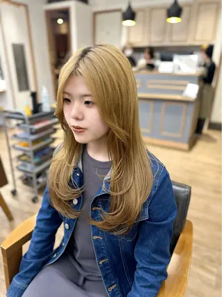 ロング カラー パーマ ヘアアレンジ メンズ キッズ 骨格レイヤーカット 🌿美髪縮毛矯正のヘアスタイル