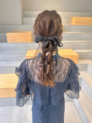 ロング ヘアアレンジ 染谷 遥花のヘアスタイル