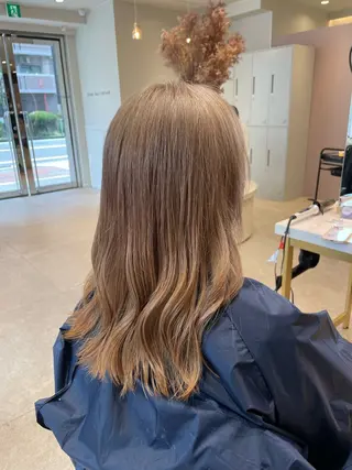 セミロング カラー 髪質改善 BlancHairのヘアスタイル