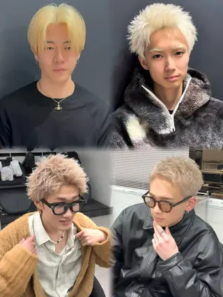 ショート メンズ ハイトーン特化🌟 カワシマシュンスケのヘアスタイル