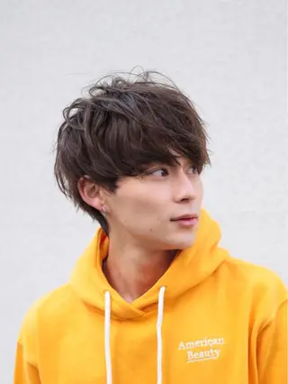 ショート カラー パーマ メンズ ハイトーンショート 特化吉田義隆のヘアスタイル