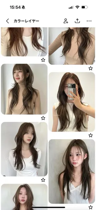 カラー Airi 韓国y2k ハイレイヤーのヘアスタイル
