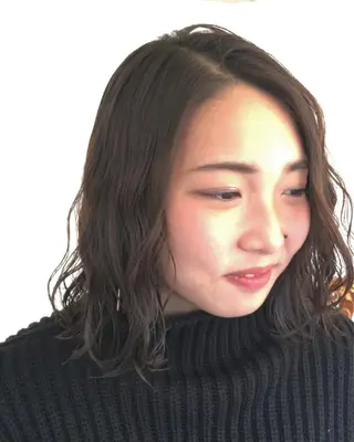 ミディアム カラー パーマ ヘアアレンジ エグチ アキラのヘアスタイル
