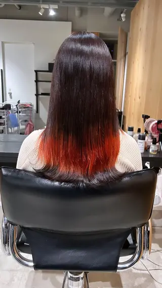 ロング カラー スキバサミを使わない カット🌼唯🌼のヘアスタイル
