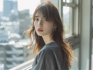 ロング カラー ブリーチなしWカラー 超特化/YURAのヘアスタイル