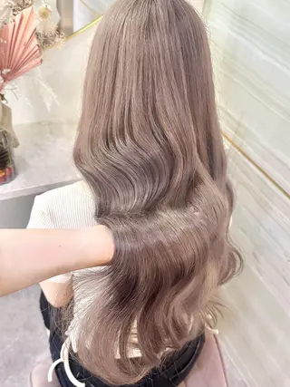 セミロング カラー パーマ ヘアアレンジ メンズ 🌱巴結生🌿大宮 ☁️ミルクティーのヘアスタイル