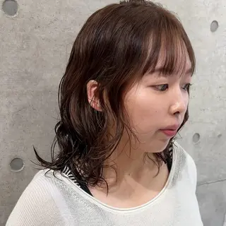 ミディアム パーマ 畔上 尚也のヘアスタイル