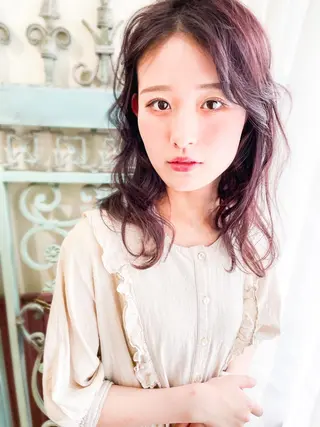セミロング カラー パーマ ヘアアレンジ メンズ 表参道Lise おおいしおりのヘアスタイル