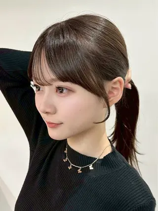 ミディアム カラー ✨顔まわりカット ✨渋谷人気No.1✨のヘアスタイル