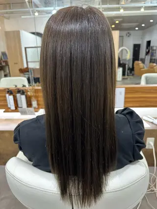 セミロング 我満 宏映のヘアスタイル