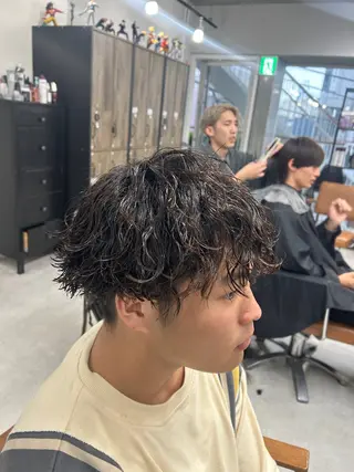 パーマ メンズ カズキ🌼曲がる 縮毛矯正のヘアスタイル