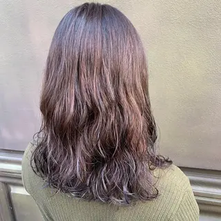 ミディアム カラー パーマ 堤 麻衣子のヘアスタイル