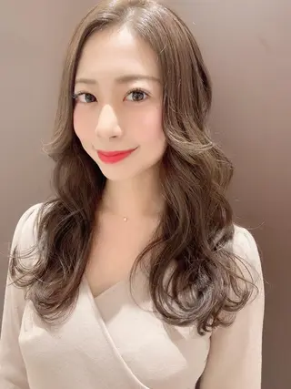 ロング カラー ヘアアレンジ きむえり/髪質改善 /うねり広がり改善のヘアスタイル