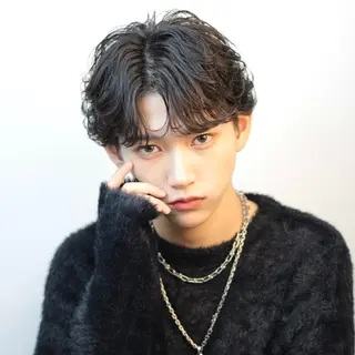 パーマ メンズ 札幌No.1フェザー KAITOのヘアスタイル