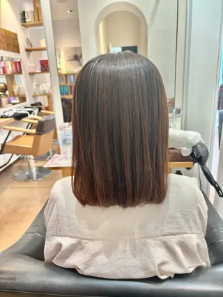 ミディアム パーマ 秋山知穂🧸縮毛矯正 ショート新越谷南越谷のヘアスタイル