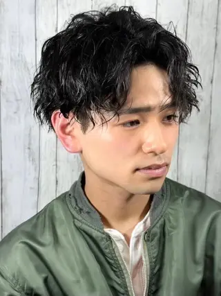 ミディアム パーマ ヘアアレンジ メンズ ⚡️メンズ特化⚡️ 倉林 隼大のヘアスタイル