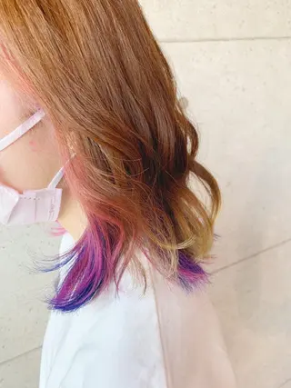 ミディアム カラー 福森 みずきのヘアスタイル