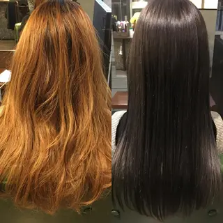 ロング 髪質改善縮毛矯正 専門店のヘアスタイル