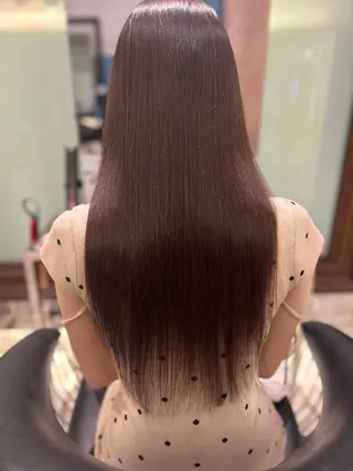 ロング カラー パーマ 韓国っぽ透け感カラー マンツーマン🫧なおのヘアスタイル