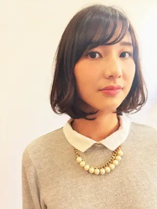 ミディアム カラー パーマ 本間 裕史　のヘアスタイル