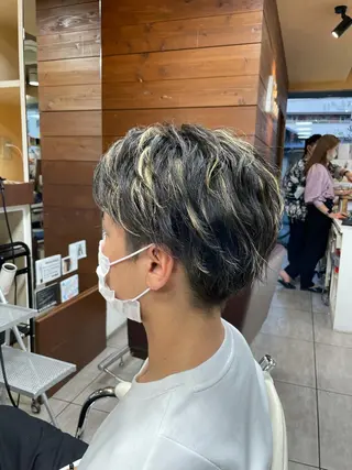 ショート カラー パーマ メンズ 似合わせ/前髪カット /店長   村上直也のヘアスタイル