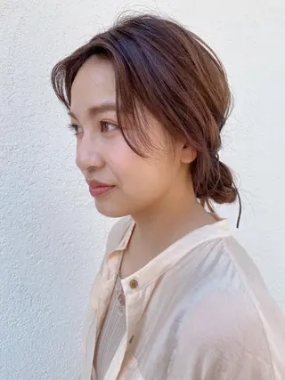 セミロング カラー ヘアアレンジ 神原 ありさのマツエク・マツパデザイン