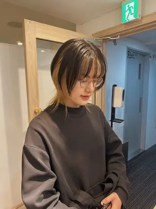 セミロング 梅田／ベージュ レイヤー／ヌマタのヘアスタイル