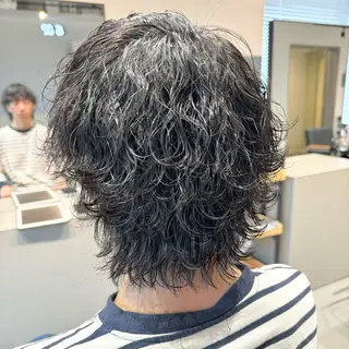 ショート パーマ メンズ メンズ/パーマ特化 /波巻き/林洋平のヘアスタイル