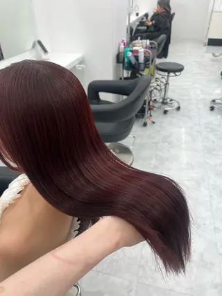 ロング カラー 💖似合わせカラー レイヤー💖縮毛矯正のヘアスタイル