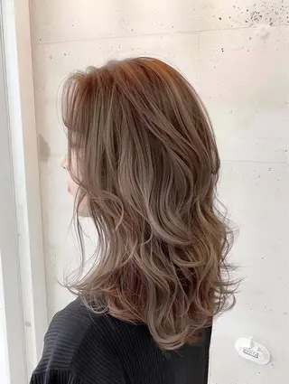 セミロング カラー ブリーチなしWカラー 超特化/YURAのヘアスタイル