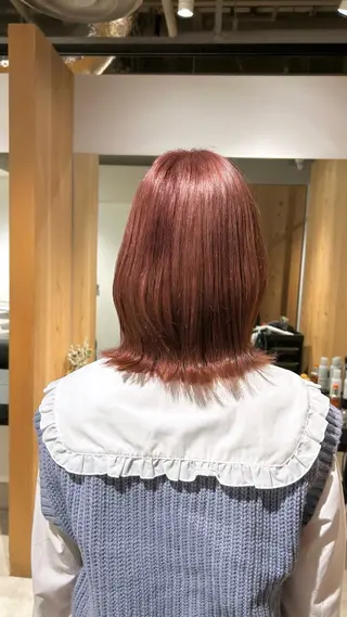 ミディアム カラー スキバサミを使わない カット🌼唯🌼のヘアスタイル
