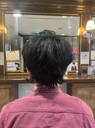 ミディアム パーマ メンズ 初ブリーチOK✨ ハイトーン稲吉菜々美のヘアスタイル