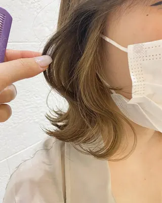 ミディアム カラー ヘアアレンジ マツエク・マツパ アイブロウ 透明感カラー🫧ヘア セット🫧松本菜月の眉毛・アイブロウイメージ