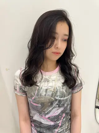 セミロング カラー 透明感カラー ボブ ミディアム 齊木勇人のヘアスタイル