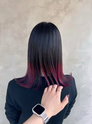 ミディアム カラー 切りっぱなしボブ 👩🏼ミニボブのヘアスタイル