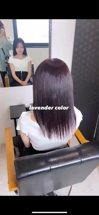 ミディアム カラー Agu peachのヘアスタイル