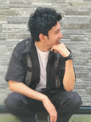 ショート パーマ メンズ 縮毛矯正×髪質改善 店長　DAITOのヘアスタイル