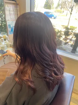 セミロング カラー 小林 純一郎のヘアスタイル